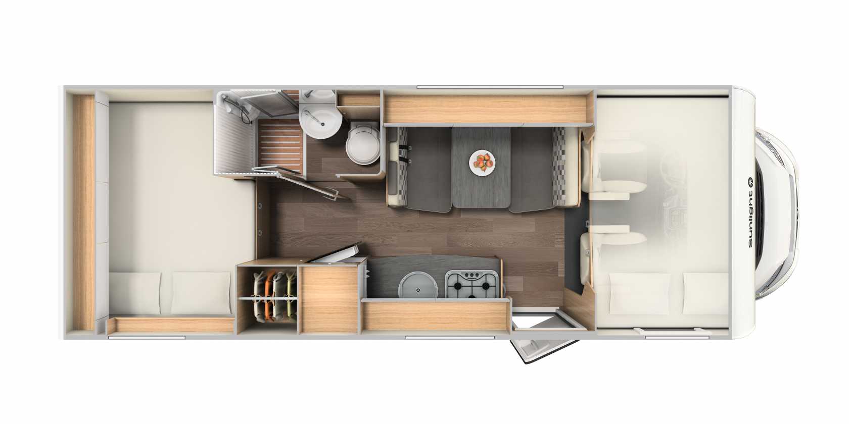 Campingbus mieten Typ 3 - Oben Ansicht