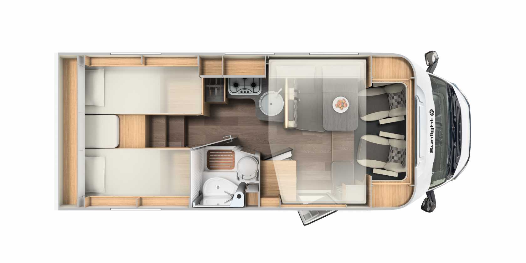 Campingbus mieten Typ 4 - Oben Ansicht