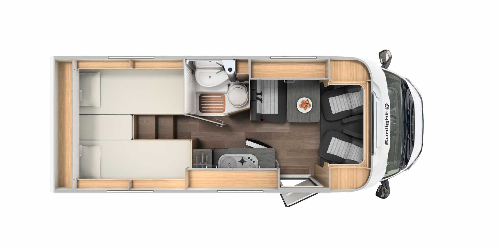 Campingbus mieten Typ 2 - Oben Ansicht